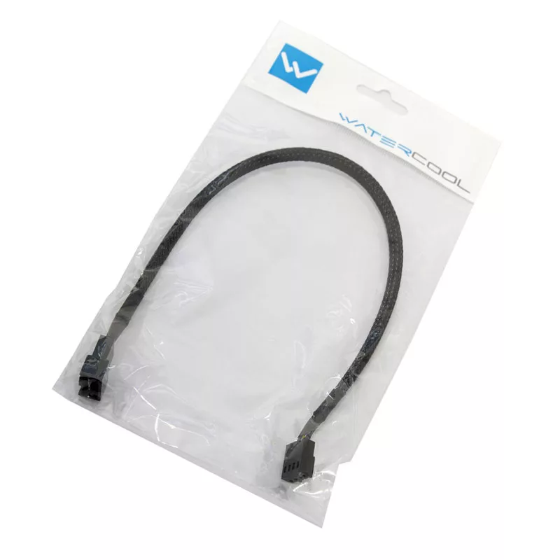 Watercool 4-pins PWM-verlengkabel, zwart - 30cm
