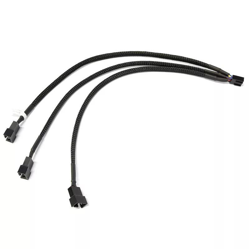 Watercool Y-splitter 3-fan PWM, zwart - 30cm