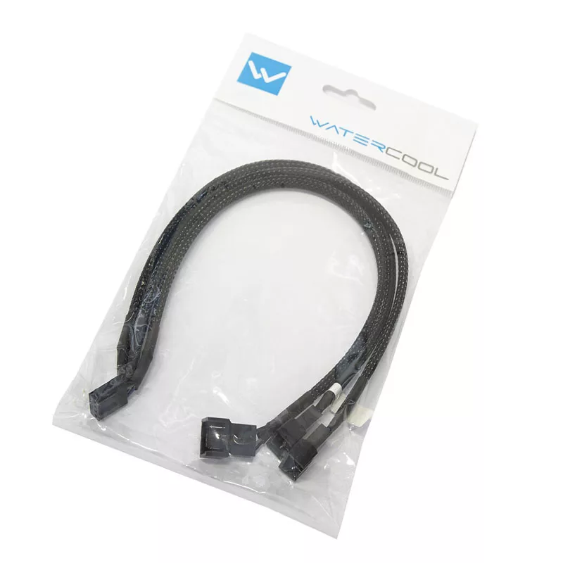Watercool Y-splitter 3-fan PWM, zwart - 30cm