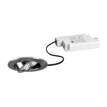 Brumberg 39363153 BB03 ronde inbouw-LED-spot-set, 6W, 230V, nikkel, 3000K, fase-aansnijding dimbaar, kantelbaar