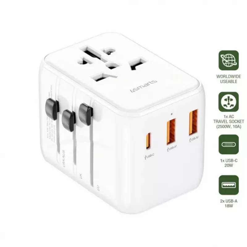 4SMARTS Nomad wereldstekkeradapter 20W