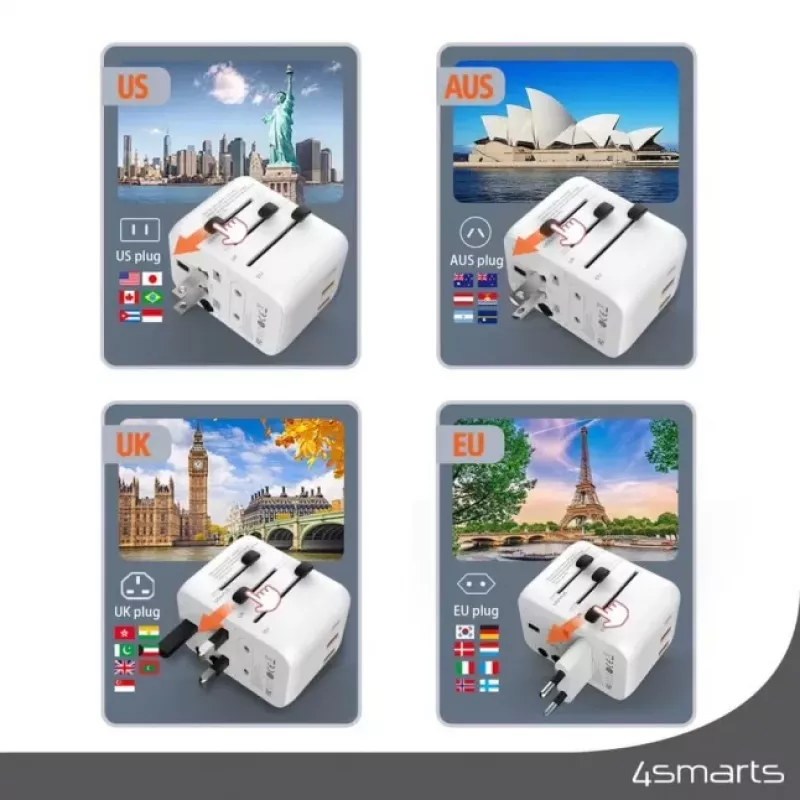 4SMARTS Nomad wereldstekkeradapter 20W