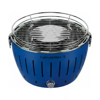LotusGrill G280 U blauw draagbare houtskoolgrill met rookvrije technologie