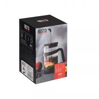RESTO French Press 600ml RVS borosilicaatglas koffiepers