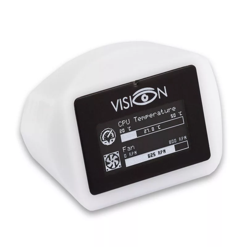 AQUA COMPUTER VISION Glow desktop-eenheid met IR-ontvanger en temperatuurmeting