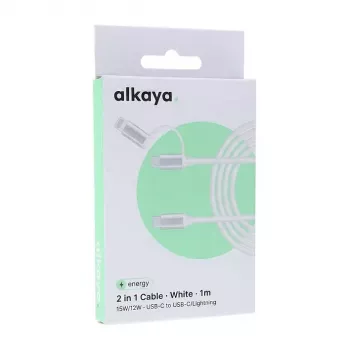 ALKAYA Speed Flex gevlochten datakabel 65W 1m wit (CL-60006)