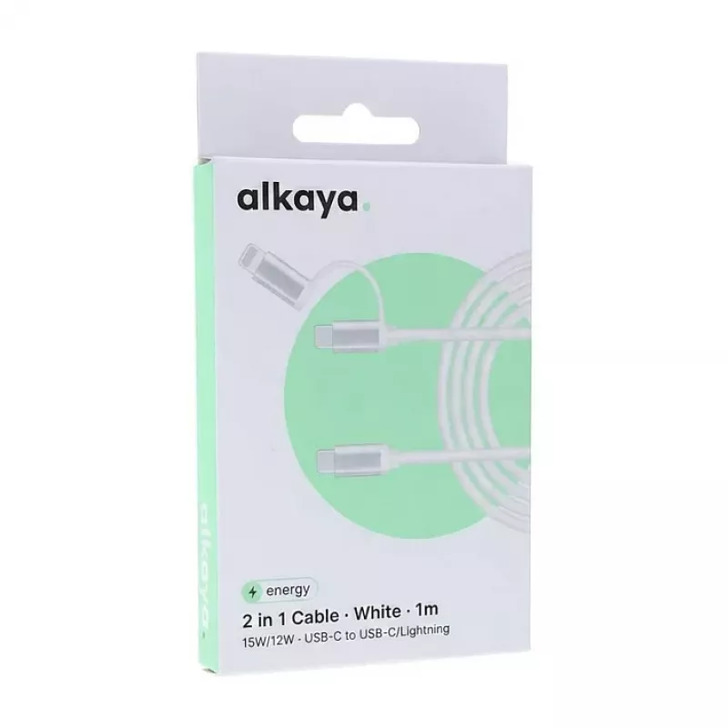 ALKAYA Speed Flex gevlochten datakabel 65W 1m wit (CL-60006)