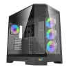 DARKFLASH DQX90 zwarte mid-tower computerbehuizing met gehard glas