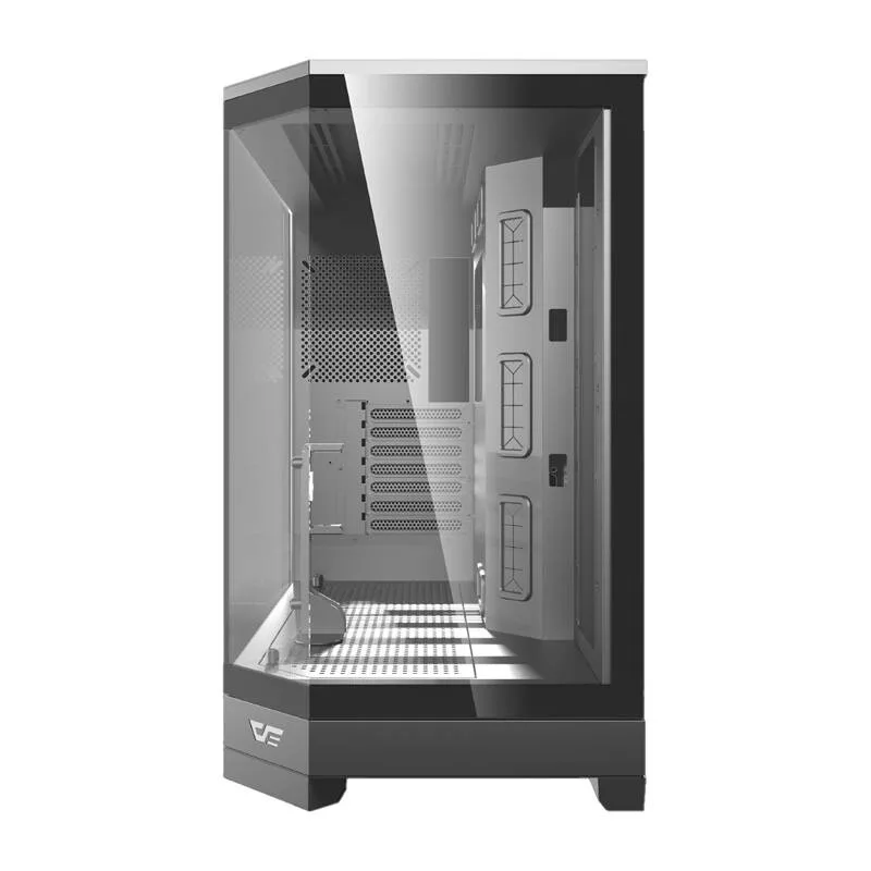 DARKFLASH DQX90 zwarte mid-tower computerbehuizing met gehard glas