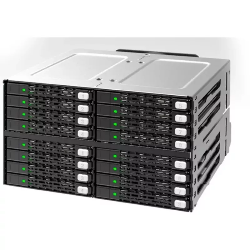 ICY DOCK ToughArmor MB516SP-B 16-Bay 2,5 inch SAS/SATA SSD/HDD backplane module voor 2x 5,25 inch bays