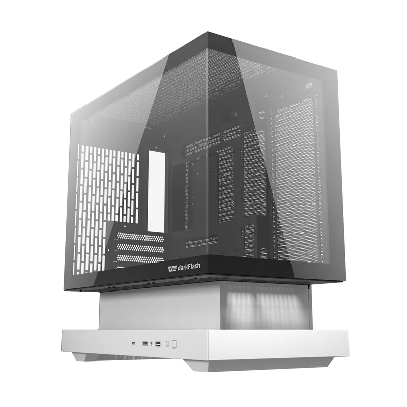 Darkflash F1 mid-tower computerbehuizing wit + 6 ARGB-ventilatoren