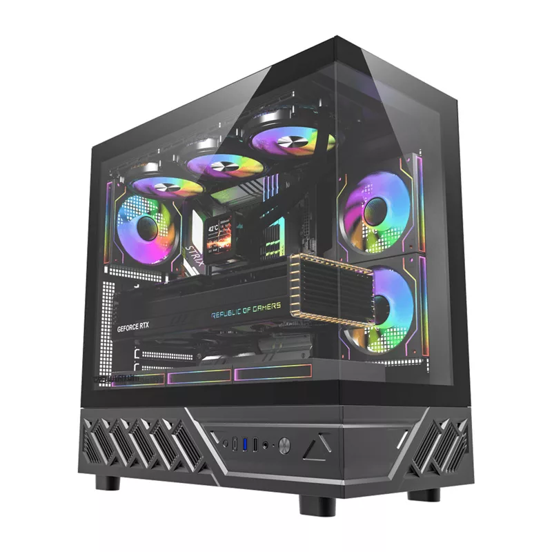 DarkFlash DS950 mid-tower computerbehuizing (zwart) met 6 voorgeïnstalleerde ARGB-ventilatoren