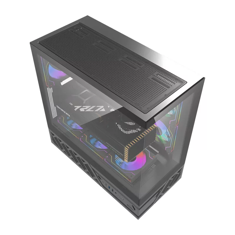 DarkFlash DS950 mid-tower computerbehuizing (zwart) met 6 voorgeïnstalleerde ARGB-ventilatoren