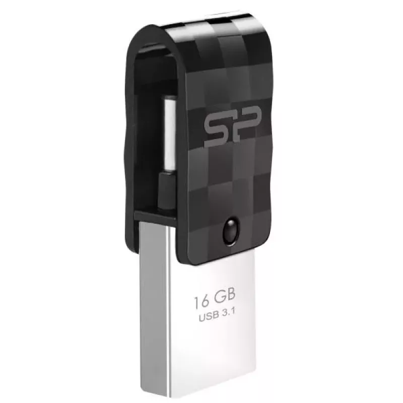 Silicon Power Mobile C31 USB-flashdrive 16GB USB 3.1 Gen 1 / USB-C zwart
