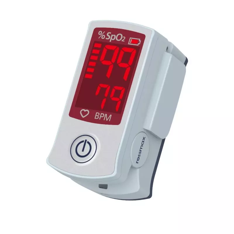 ROSSMAX SB100 vingerpulsmeter met SpO2- en polsfrequentiebewaking, tweekleurig LED-display, 6 weergavemodi, automatische uitschakeling, batterijstatusindicator, voor thuis- en klinisch gebruik
