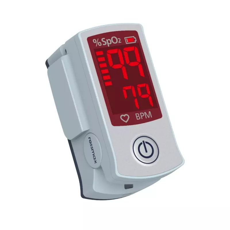 ROSSMAX SB100 vingerpulsmeter met SpO2- en polsfrequentiebewaking, tweekleurig LED-display, 6 weergavemodi, automatische uitschakeling, batterijstatusindicator, voor thuis- en klinisch gebruik