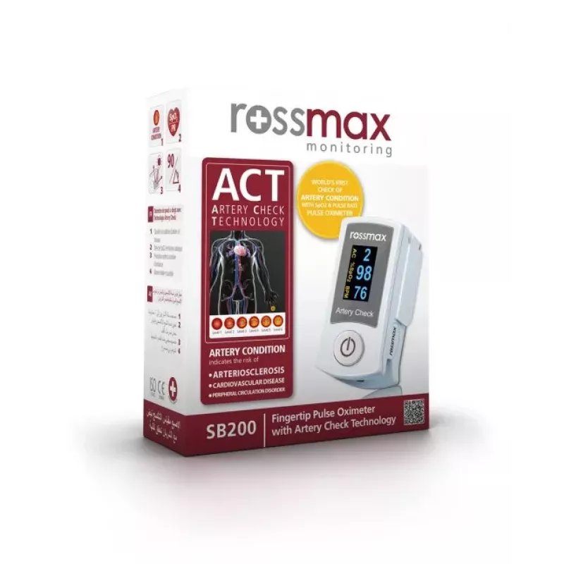 Rossmax SB200 pulsoximeter vingerclip met Artery Check Technology