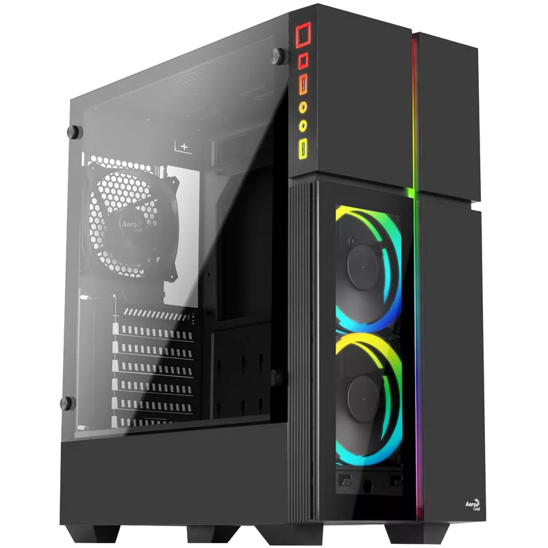 Aerocool Playa midi-tower, gehard glas - zwart
