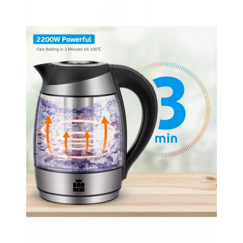 ForMe FKG-488 draadloze waterkoker 1,8 L zilver/zwart