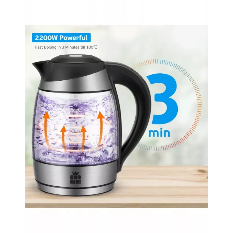 ForMe FKG-458 draadloze waterkoker 1,8 L roestvrij staal / zwart