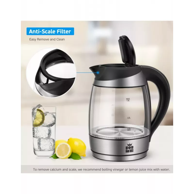 ForMe FKG-458 draadloze waterkoker 1,8 L roestvrij staal / zwart