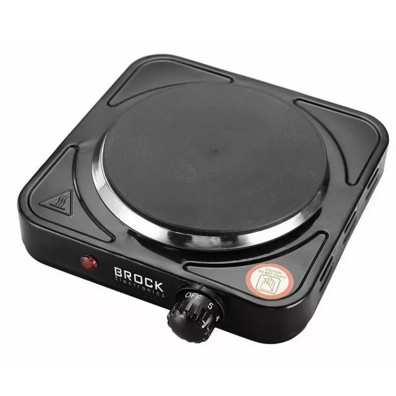 Brock EP 100 BK enkele elektrische kookplaat, 1500 W, zwart