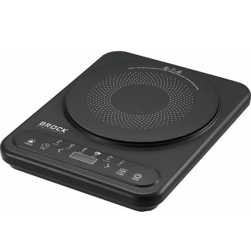 Brock HP 2007 inductiekookplaat, 1 kookzone, 2000 W, touchbediening, timer, zwart