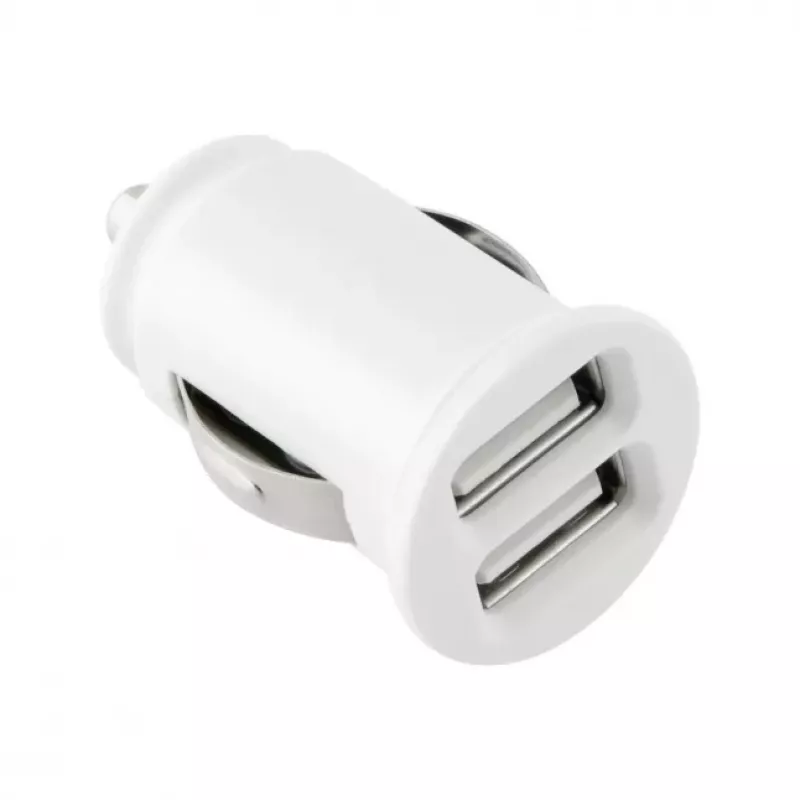 TOTI dual USB-autolader met micro-USB-kabel 1m 2,1A, wit