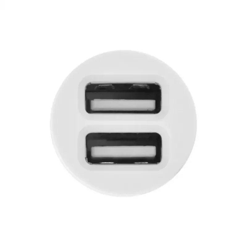 TOTI dual USB-autolader met micro-USB-kabel 1m 2,1A, wit