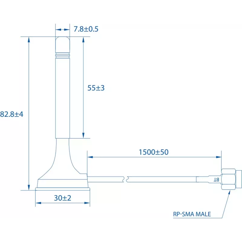 Teltonika Bluetooth magnetische SMA-antenne 3 dBi 2,4 GHz