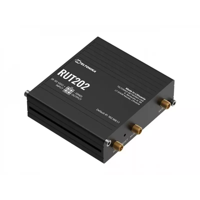 Teltonika RUT202 - 4G LTE draadloze router, Wi-Fi 4, 2x Ethernet, DIN-rail