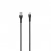 SEEK TOTI USB-A naar Lightning 2m gevlochten kabel 2A (non-MFI) zwart