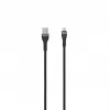 SEEK TOTI USB-A naar USB-C-kabel gevlochten 2m 3A zwart