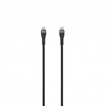 SEEK TOTI USB-C naar USB-C 2m gevlochten kabel 3A zwart