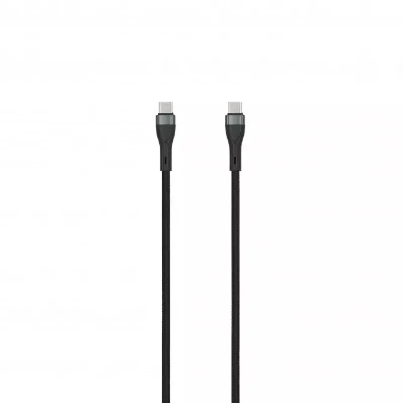 SEEK TOTI USB-C naar USB-C 2m gevlochten kabel 3A zwart