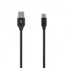 SEEK TOTI USB-A naar micro-USB, 2m gevlochten kabel, 2A, zwart
