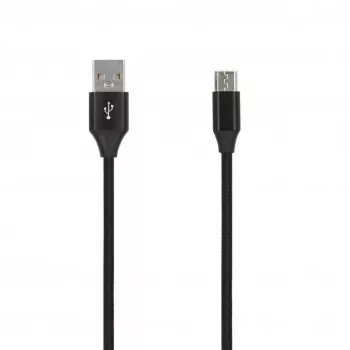 SEEK TOTI USB-A naar micro-USB, 2m gevlochten kabel, 2A, zwart