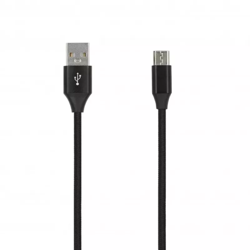 SEEK TOTI USB-A naar micro-USB, 2m gevlochten kabel, 2A, zwart