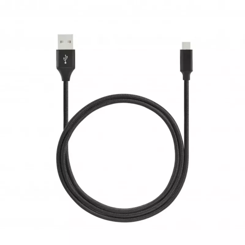 SEEK TOTI USB-A naar micro-USB, 2m gevlochten kabel, 2A, zwart