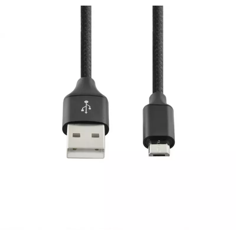 SEEK TOTI USB-A naar micro-USB, 2m gevlochten kabel, 2A, zwart