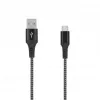 SEEK TOTI USB-A naar USB-C 2m gevlochten kabel 2A, zwart/Space Grey
