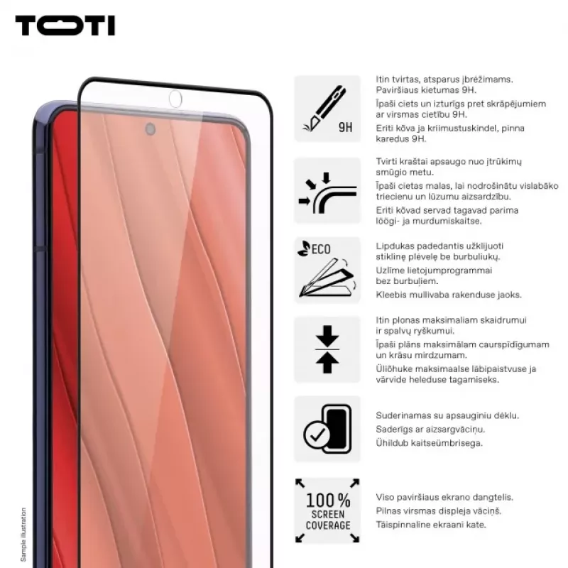 TOTI PREMIUM Premium Tempered Glass 3D screenprotector full cover voor Samsung Galaxy S24/S25