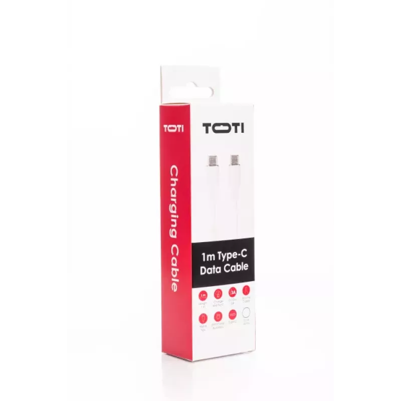 SEEK TOTI USB-C naar USB-C siliconenkabel 1m 3A wit