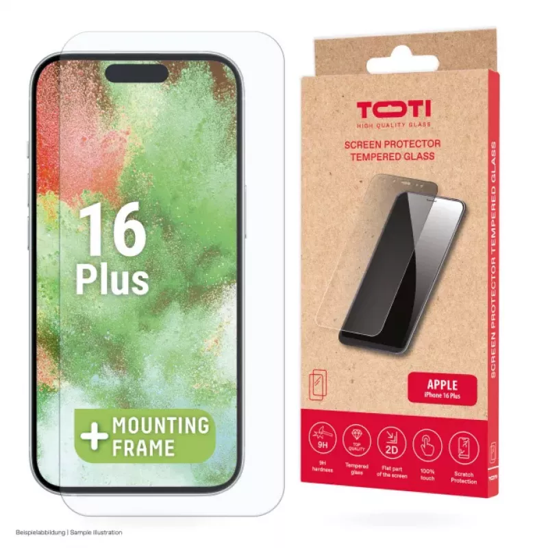 TOTI Tempered Glass 2D screenprotector full cover voor iPhone 16 Plus/15 Plus transparant