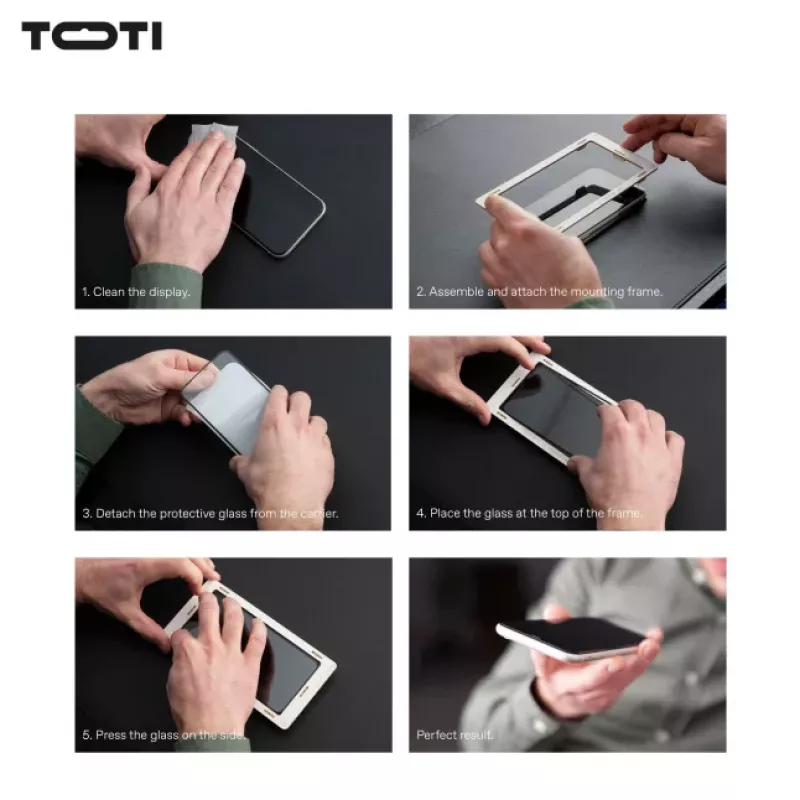 TOTI PREMIUM Premium Tempered screenprotector glass 3D full cover voor Apple iPhone 16
