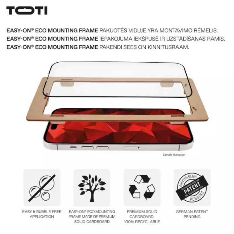 TOTI PREMIUM Premium Tempered screenprotector glass 3D full cover voor Apple iPhone 16 Plus / 15 Plus