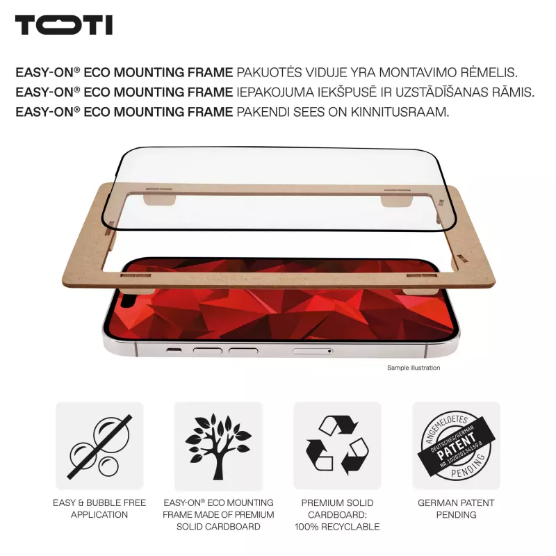 TOTI PREMIUM Premium gehard glas screenprotector 3D Full Cover voor Apple iPhone 17 Pro Max