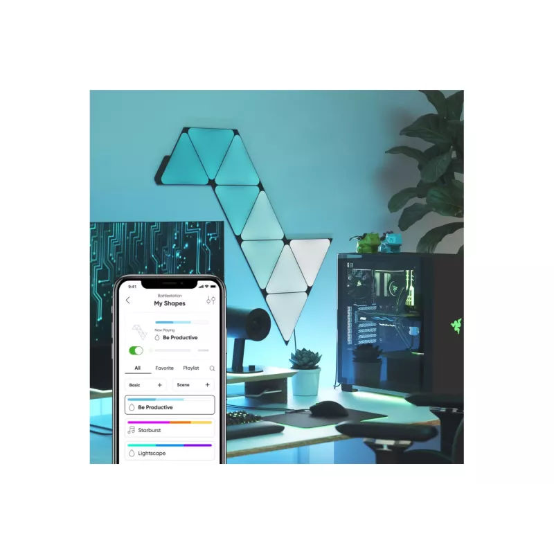 Nanoleaf Shapes zwart Triangles Starter Kit (9 panelen) 42W WiFi
