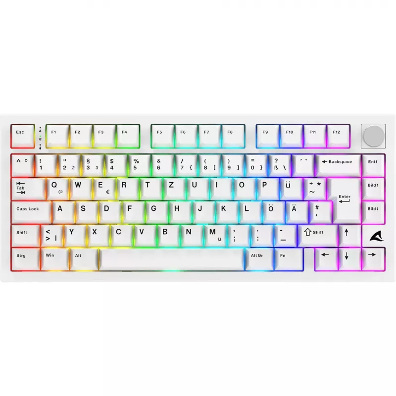 Sharkoon SGK55W SKILLER draadloos gaming toetsenbord, 75% layout, PBT keycaps, wit