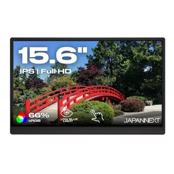 JAPANNEXT JN-MD-i156F-T-LE 15,6 inch IPS Full HD touchscreen draagbare monitor met Mini HDMI, USB-C, ingebouwde luidsprekers, zwart